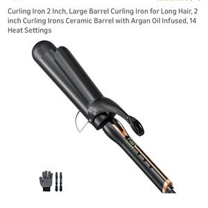 Lange Black Ceramic Curling Iron with Gold Accents
